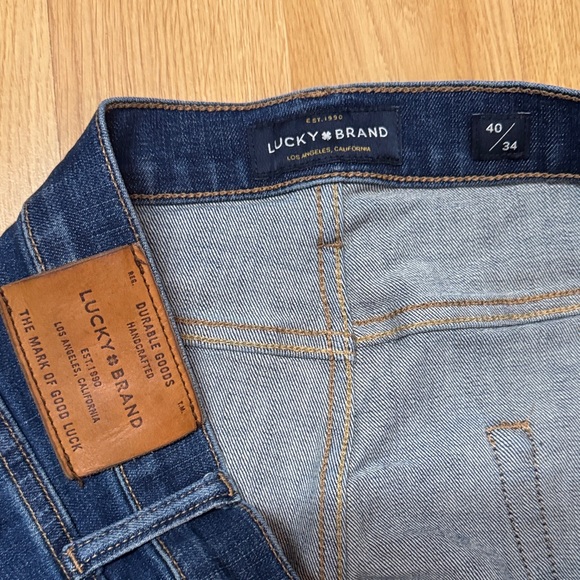 Lucky Brand size 40X34 40 410 athletic slim Men's Dark Blue Straight Jeans - Picture 6 of 12